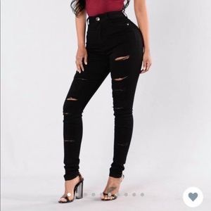 High Wasted Distressed Fashion Nova Jeans